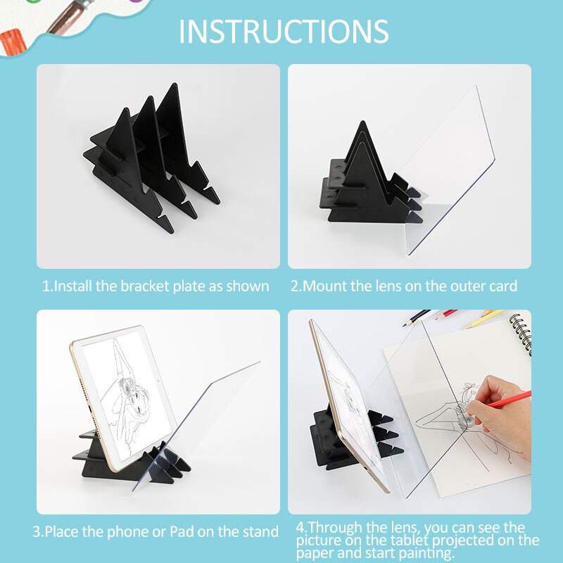 1pcs Drawing Projector Optical Wizard Tracing Drawing Board Reflection Tracing Board Drawing Tablet Tracing Line Table