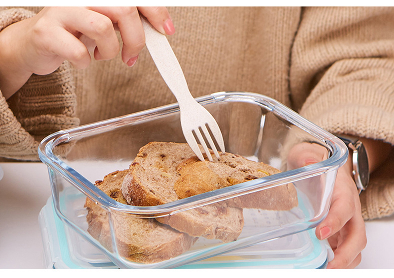 Korean style Lunch Box Glass Microwave Bento Box Food Storage Box school food containers with compartments for kids