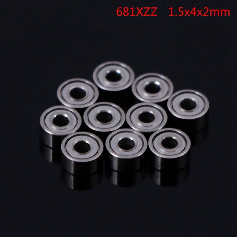 10 st 681 xzz 1.5 x 4 x 2mm öppna miniatyrlager kul mini handlager spinner axlar tillbehör