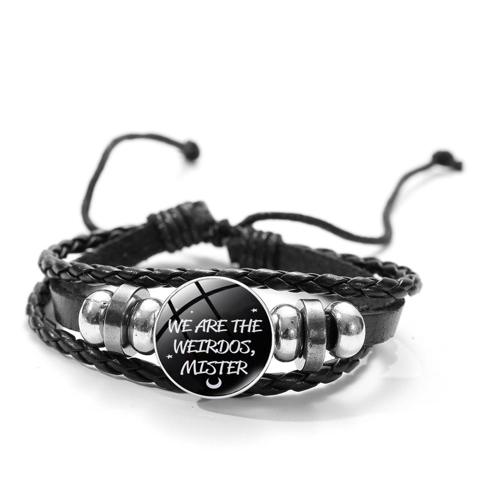 SIAN Black We Are The Weirdos Bracelets Witch Ouija We are the Weirdo Multilayer Leather Bracelet Glass Dome Goth Punk jewelry: Style 6