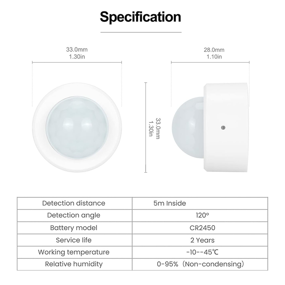 Ewelink Zigbee 3.0 Mini Pir Bewegingsbeweging Menselijk Lichaam Detector Sensor Huis Inbraakalarm Sensor