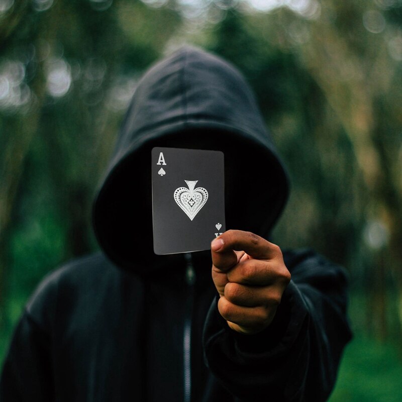 Black Waterproof Plastic Playing Cards Deck of Cards Poker Cards Deck of Cards with Box Use for Party and Game