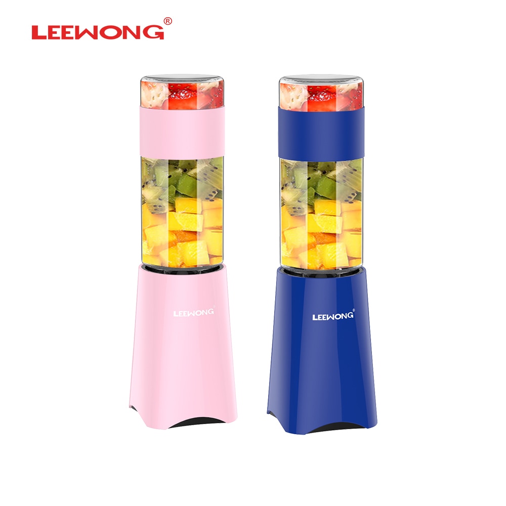 LEEWONG Electric Portable Blender Mini Multi-functional Glass Juicer Travel Kitchen 0.25L