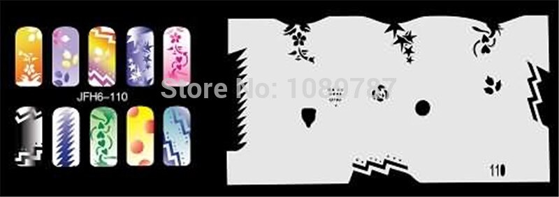 ABEST-aerógrafo reutilizable para uñas, Set de plantillas para uñas, 280 diseños, 20 hojas de plantillas, 6 unidades