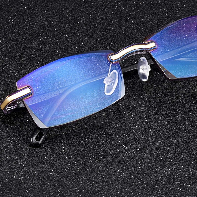 Gafas de lectura con dioptrías, gafas sin montura, gafas de para hombres y mujeres, gafas graduadas antiluz azul, lentes de descanso, gafas para ordenador