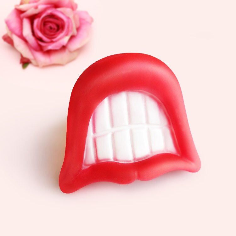 Rolig hyena leksak djävulens läppar ljud hund lek /molar tugga valp bark leksak träningsdjur tillbehör: Blå