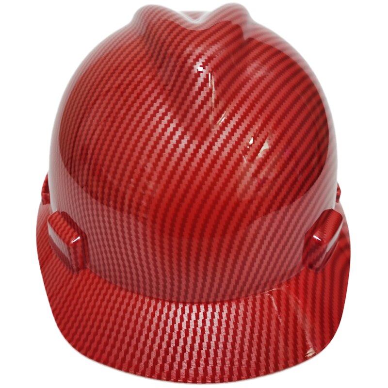Casco de seguridad de para construcción, gorra de trabajo clásica de fibra de carbono, Color rojo, para mina de ferrocarril, carretera de tráfico