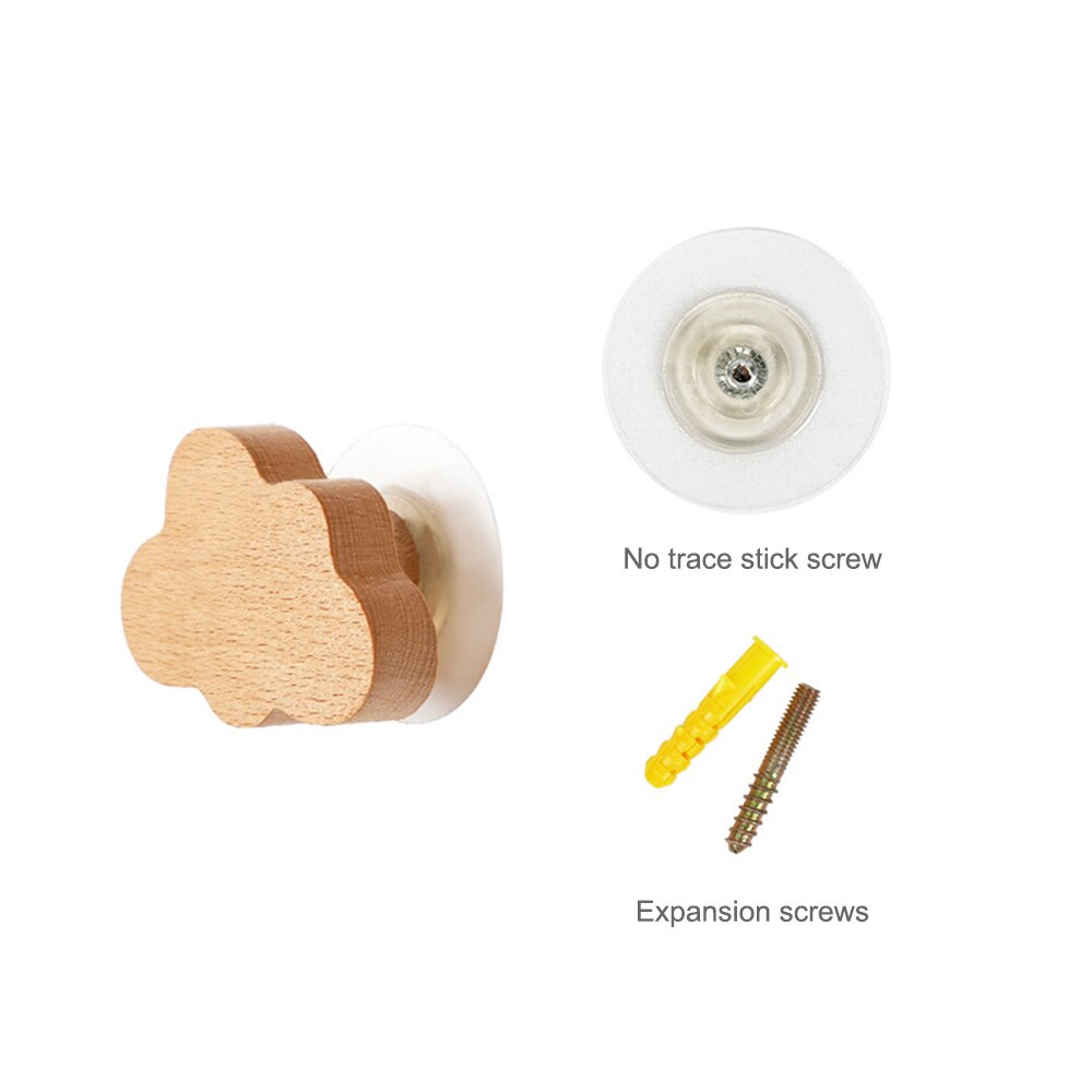 Ganchos decorativos para habitación de niños, colgador de pared de madera, llave de estrella, perchero moderno para colgar bolsas: Clouds