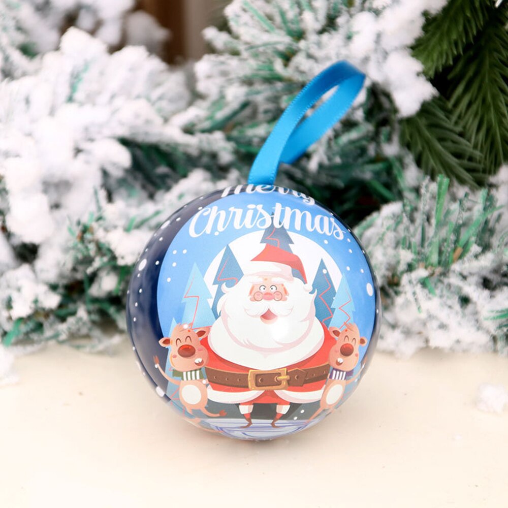 Mini plåtlåda barn juljärn jultomten snögubbe förvaringsburklåda godislåda