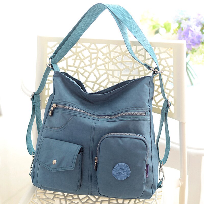 Handtaschen Nylon Frauen Handtaschen Hohe kapazität Schlinge Taschen Für Frauen Mutter Umhängetasche Sack Femme Bolso Mujer: Grau