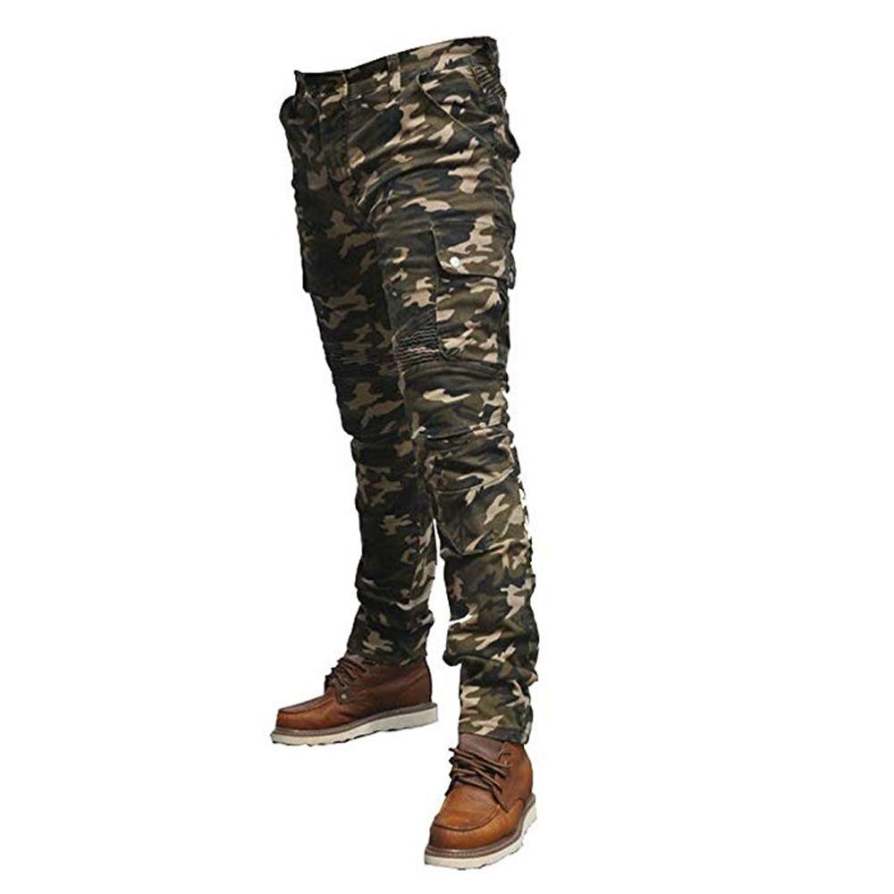 Camouflage heren motorbroek denim jeans met uitneembare ce-bescherming kniebeschermers heupbeschermers powersports cargo broek beschermende broek