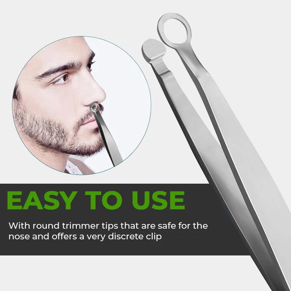 Nose Hair Clip Nose Hair Trimming Tweezers Round Tip Stainless Steel Eyebrow Tweezers Hair Removal Manual Tool For Ingrown Hair