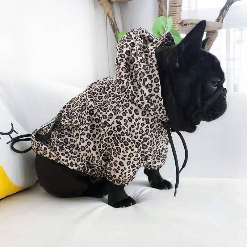 Pet Dog Clothes Leopard Dog Raincoat Spring Summer Sun Protection Pets Clothing French Bulldog Dogs Coat Pug Ropa Perro