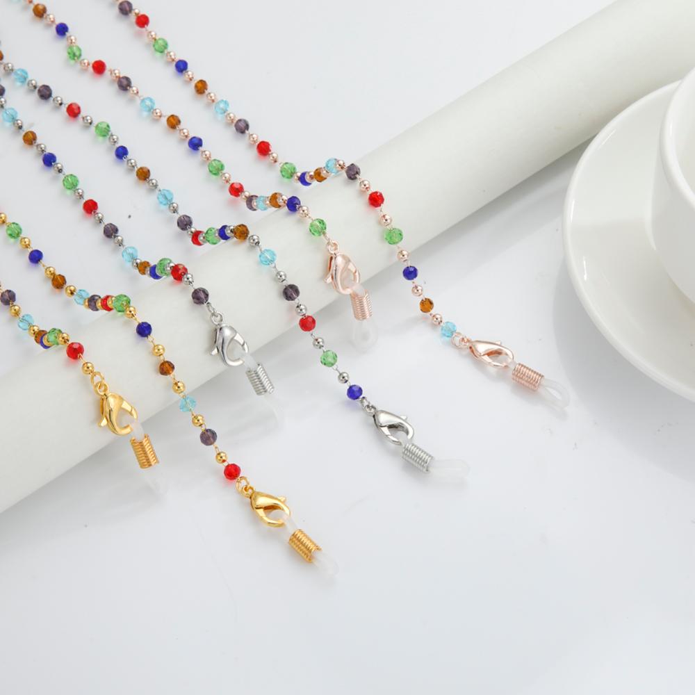 Skyrim Boho Women Colourful Beaded Glasses Chains Holder Metal Eyeglasses Cord Neck Strap Rope Lanyard for Sunglasses