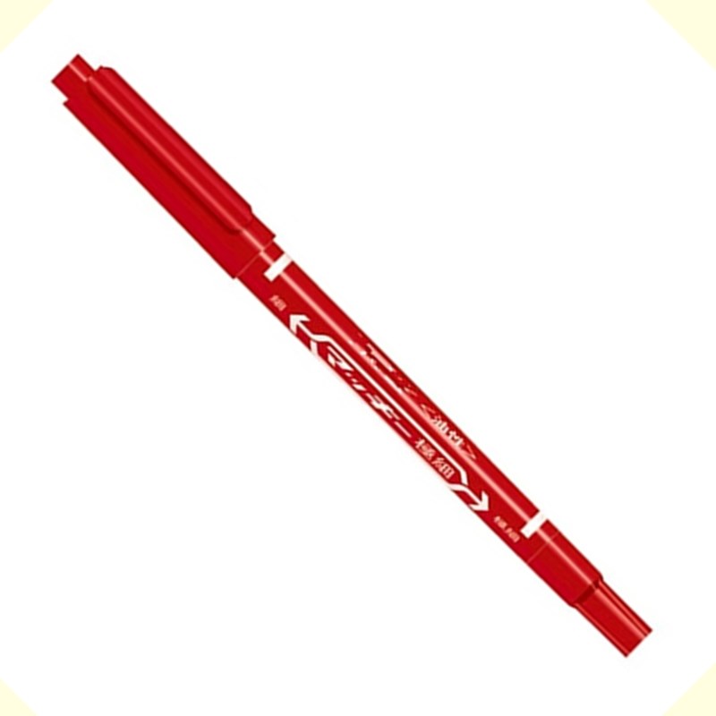 Zwart Rood Dual Tip Marker Fineliner Kunstenaar Comic Tekening Schilderen Pen Mark CD Glas Hout School Kantoorbenodigdheden Briefpapier MP20: Rood