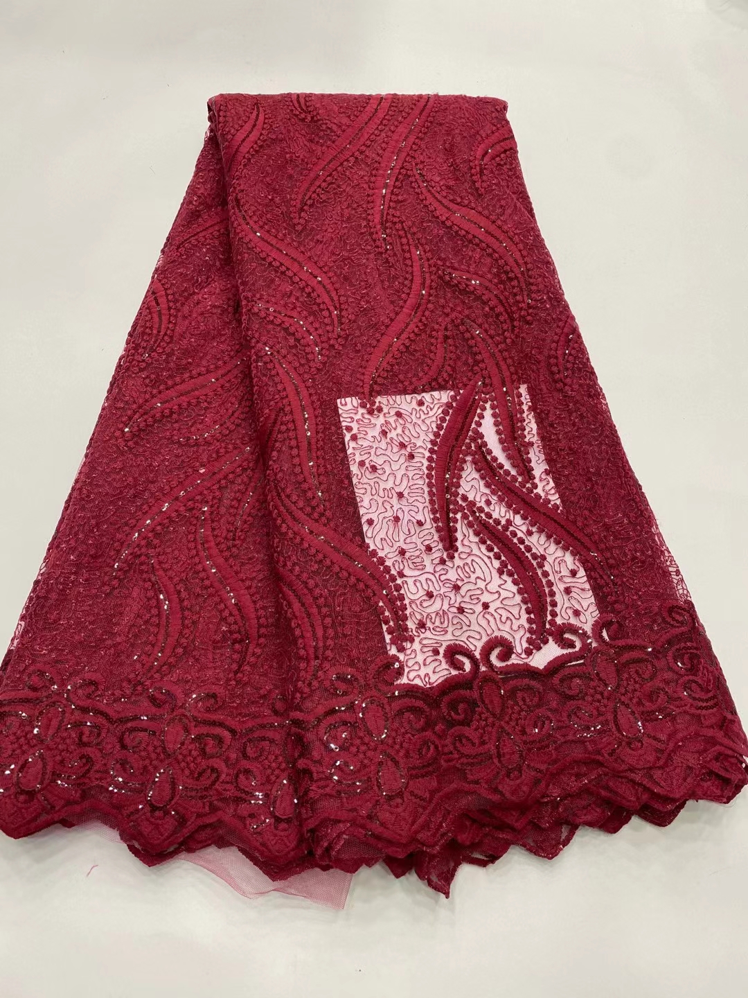 African Lace Fabric Onion Guipure Lace with Sequins Embroiderey Lace Fabric Nigeria Lace Fabric: as picture3
