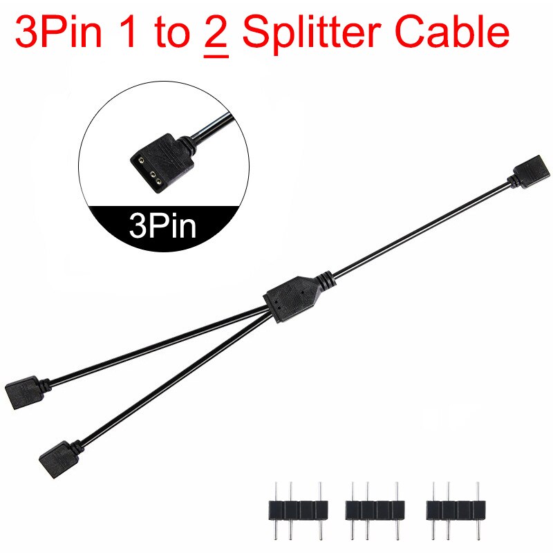ARGB 5V 3Pin 12V 4Pin 30cm 50cm 1m 2m 3m 5m Verlängerungskabel Adapter 1 auf 1 2 3 4 5 Splitterkabel für MSI ASUS ASRock AURA LED: mehrfarbig