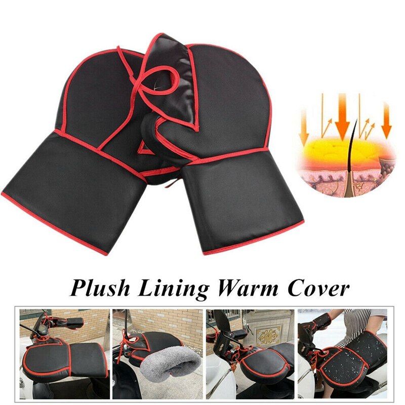 Guantes calentadores para motocicleta, manoplas, manillar, cálidos mitones de invierno