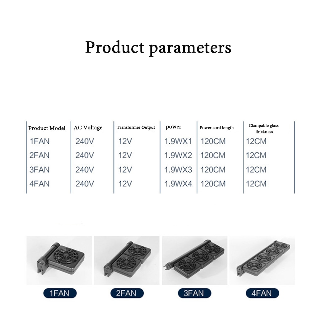 Ventilador disipador de tanque de peces, miniventiladores de calor para plantas acuáticas, tarros, tanque de peces, ventiladores de refrigeración de cilindro de Camarón, ventiladores de acuario silenciosos