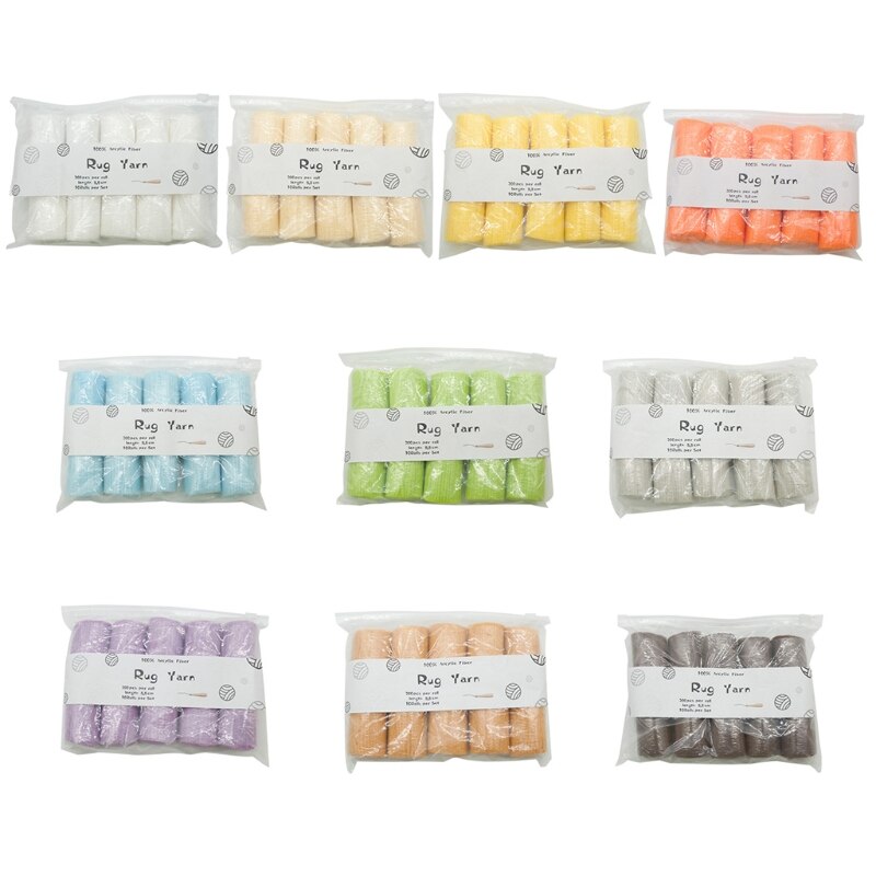 10 Rolls Pre-Cut Latch Hook Yarn Threads for Making Pillowcases Blanket Rug DIY
