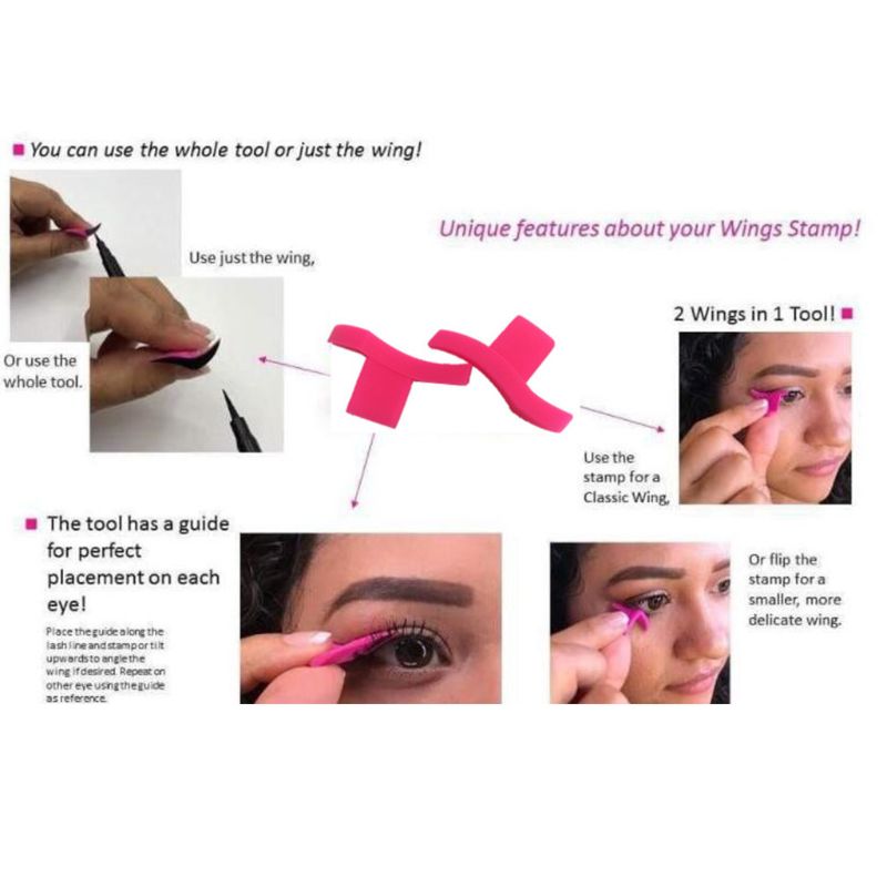 2Pcs/Pair Cat Eye Winged Eyeliner Template Stamps Silicone Wing Shape Cosmetic Makeup Stencil Tools