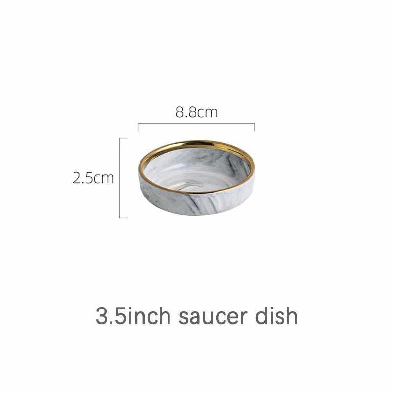 Dinner Plates Set Dishes Marble Steak Food Plate Salad Soup Bowl Dessert Cake Plate Dinnerware Set for Restaurant: 3.5inch dish