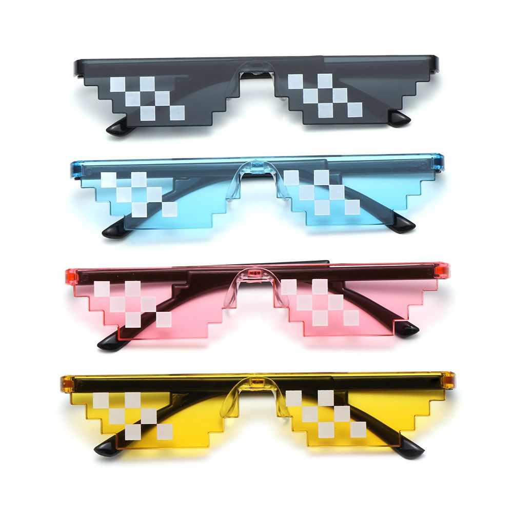 divertido mosaico gafas de sol Thug Life gafas de sol Pixel negro Retro Gamer Robot gafas de sol de cumpleaños Cosplay favores