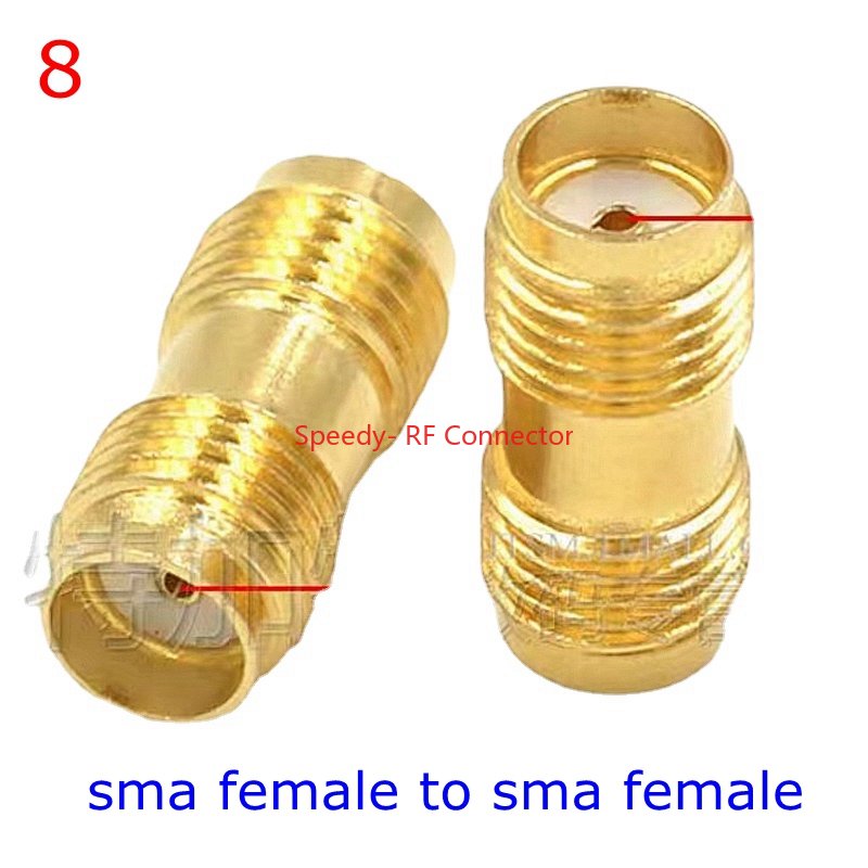 2 pçs/lote sma para sma macho fêmea conector reto 90 graus ângulo direito tipo t 3way divisor rpsma para RP-SMA adaptador macho rf: Laranja