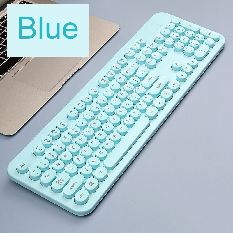 Wireless Gaming Keyboard Mouse Set 2.4G Wireless Mouse Keyboard Combo For Laptop Computer Xiaomi PC Gamer Slient Keypad Mice: Blue Keyboard