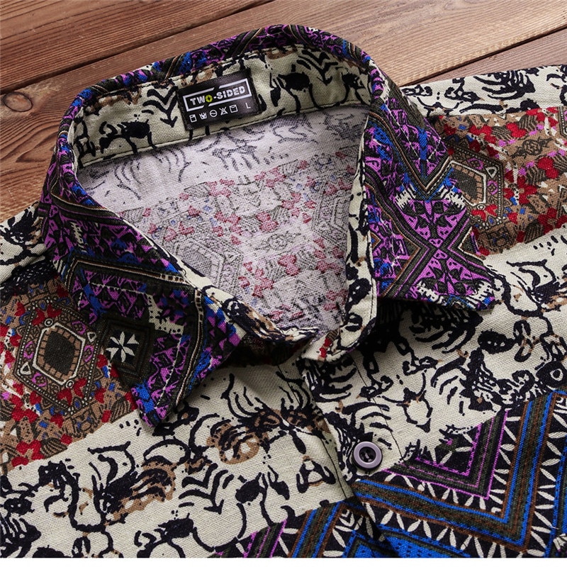 camisas de para hombre, Camisa hawaiana de manga corta de algodón, camisas florales casuales de verano para hombre, Camisa holgada de playa, ropa de Camisa 5XL