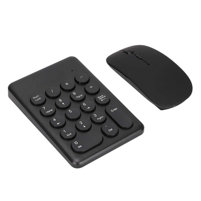 Wireless Digital Keyboard with Mouse Kit Portable Ultra-thin 2.4G Wireless Number Pad 1200dpi Mouse for Home Office Laptop PC