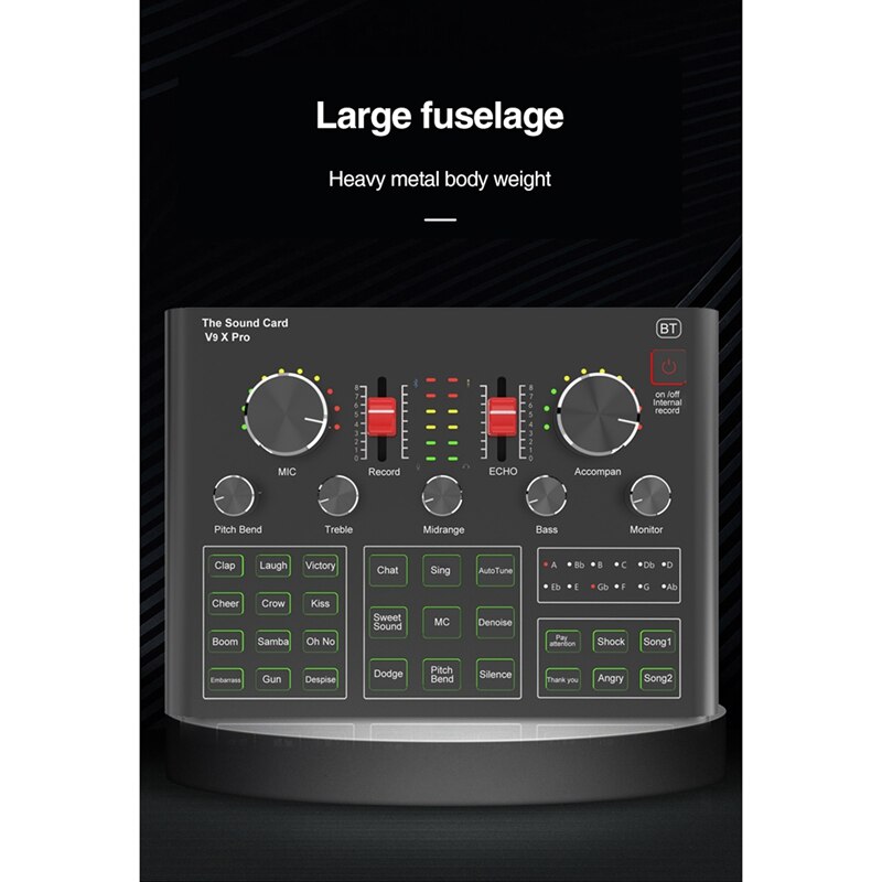 V9x pro sound cards, audio mixer for live broadcast recording, telephone, computer, pc live recording, home ktv voice chat