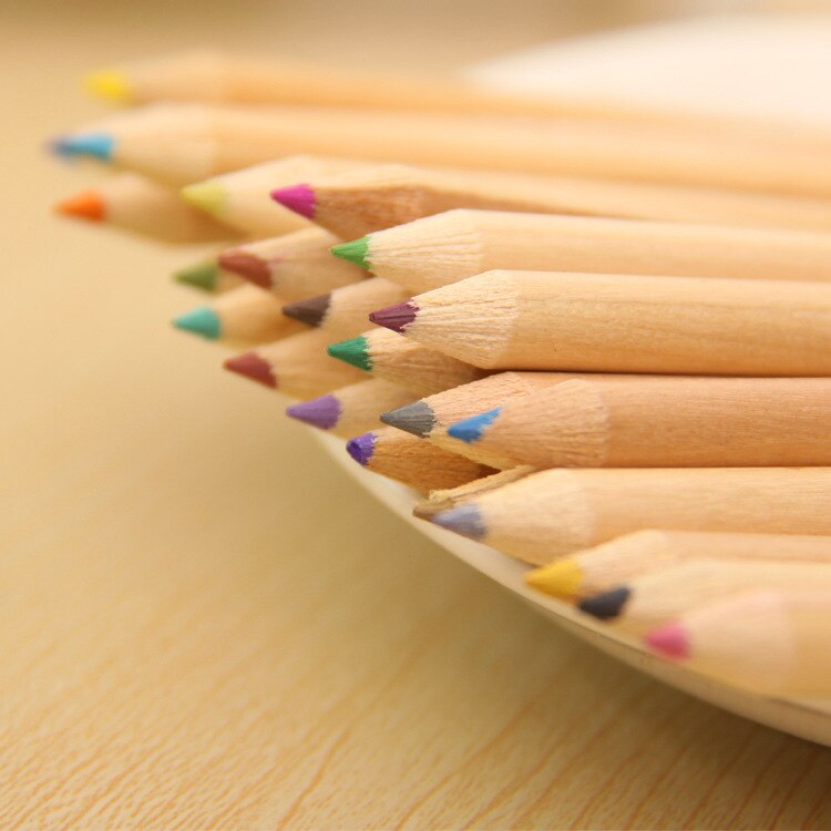 Mini lápices de colores seguros para niños y niñas, 12 colores de plomo, no tóxicos, coreano, dibujos animados creativos, sacapuntas