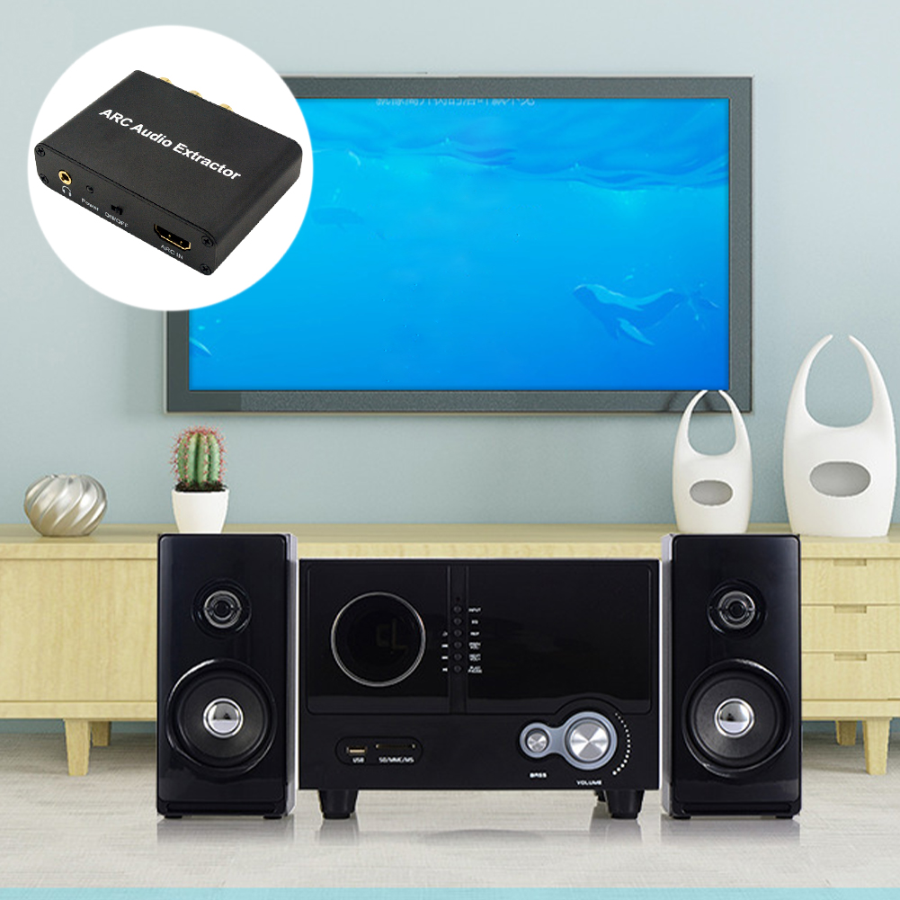 Adaptador ARC ARC a SPDIF Coaxial L/R estéreo Compatible con HDMI convertidor de Audio Jack de 3,5mm adaptador de Audio para amplificador de altavoz HDTV