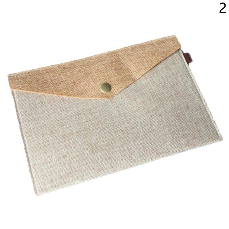 Vividcraft A4 A5 2 Sizes Simple Imitation Linen Stationery File Portfolio Bag Office Bag Study Folder Canvas Felt P8O6: A4 Beige