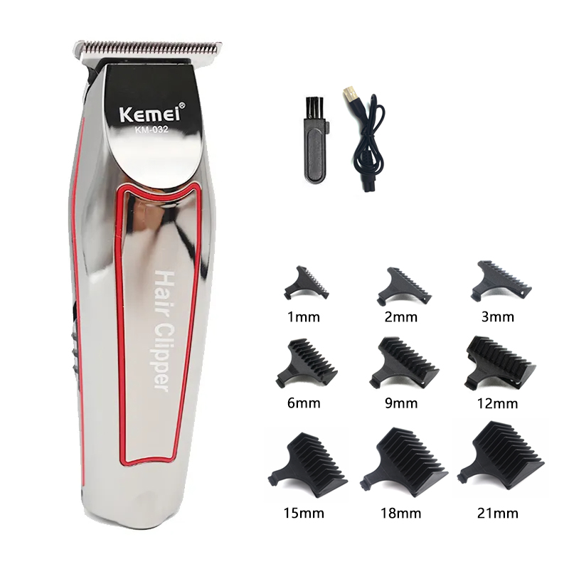 Kemei KM-032 Macchina per tagliare i capelli professionale toelettatura rifinitore per uomo Finitura Taglio di capelli senza fili clipper Rasoio elettrico Barba: MULTI