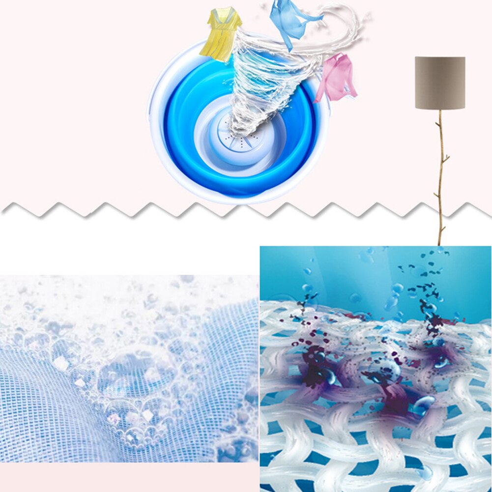 Folding Laundry Tub Basin Portable Mini Washing Machine Automatic Clothes Washing Bucket SCVD889