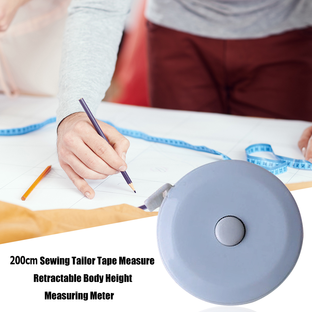 2m Retractable Measure Tape Children Height Size Gauge Measurement Ruler Inch Roll Tool For Waist Sewing Measuring Tape
