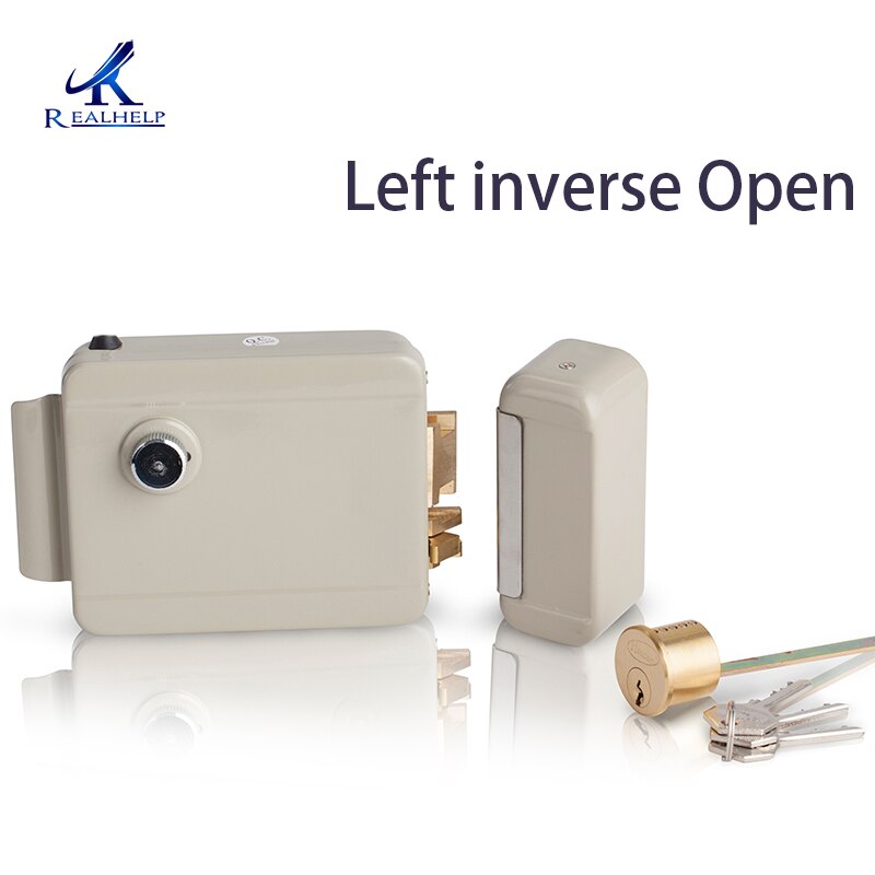 Venstre højre åben lås elektrisk dørlås motordrevlås til video dørtelefon adgangskontrolsystem egnet til alle døre: Venstre omvendt åben