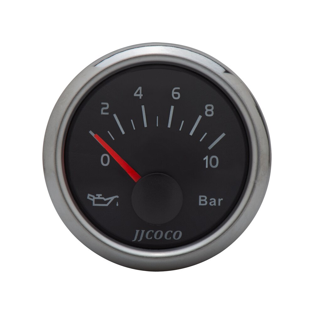JJCOCO – jauge de pression d'huile de voiture 2 "52mm, , bar psi, température de l'eau, ℃ ℉, pression d'huile, jauge de carburant, voltmètre 12v 24v, tachymètre: Oil Press Gauge BAR