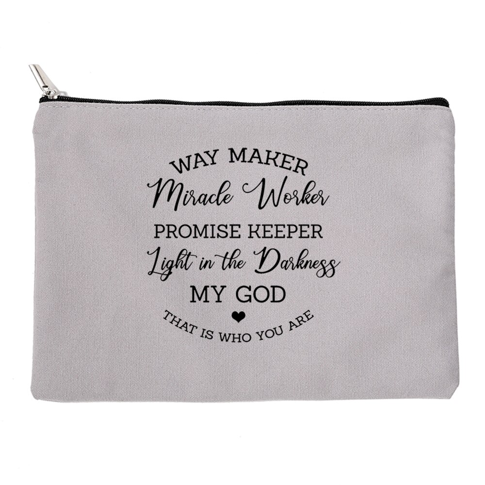 Miłość jezus kosmetyczki torba dla kobiet rozmiar podróży makijaż torebka na suwak torebka płótno ołówek szminka torba mój bóg Christian