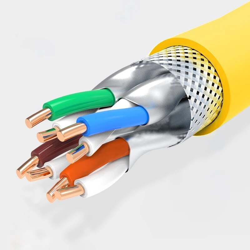 Ethernet Cables RJ45 CAT8 Cable 5M 40G 2000MHz CAT8 S/FTP Double Shield Installation Wire 22AWG 24AWG Oxygen Free Copper