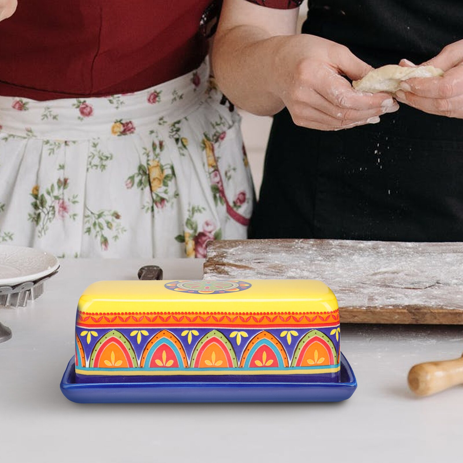 Boîte à fromage rectangulaire en céramique, conteneur à beurre ménager 1 pièce