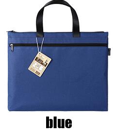 Deli 1pcs Waterproof File Folder Capacity Double Layers Document Holder Zipper File Bag with Handle Waterproof Canvas Handbag: A8159-1 blue