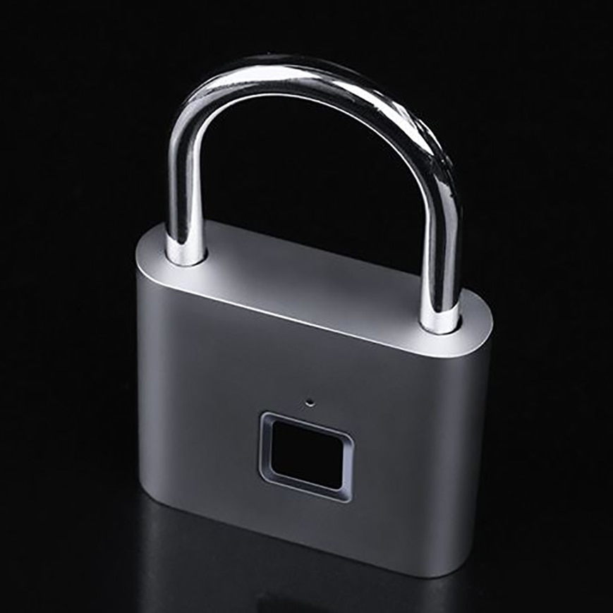 Candado electrónico inteligente con huella digital, caja de antirrobo de metal para exteriores, gabinete impermeable para estudiantes, carga USB pequeña p