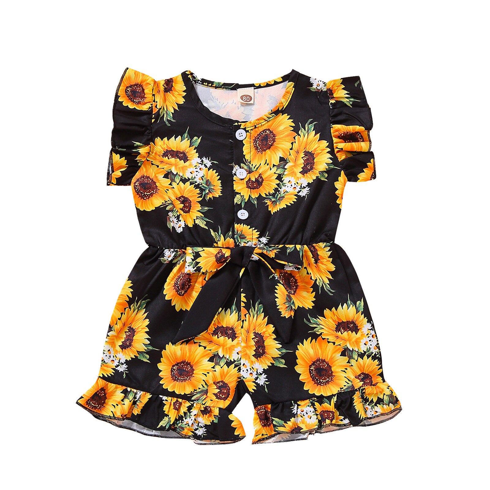 Baby Kleding Peuter Baby Meisjes Mouwloze Bloemen Gedrukt Strik Ruches Romper Jumpsuit Meisje Jongen Bodysuit Bebes Body Pak