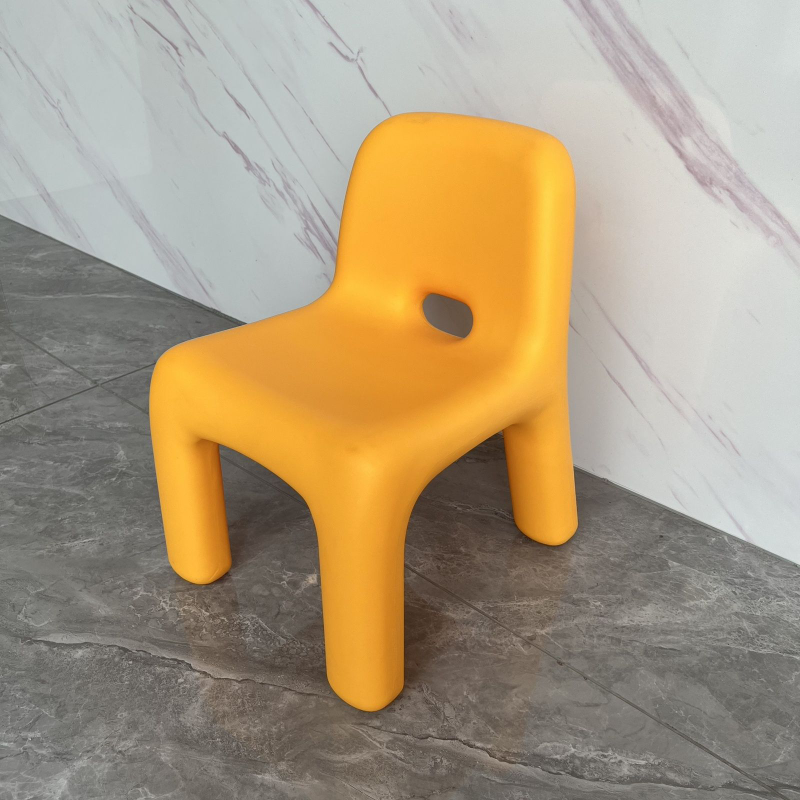 Sillas de plástico ecológicas nórdicas para exteriores, banco pequeño con respaldo de , muebles de sala de estar, tocador, Taburetes: Color blanco arroz