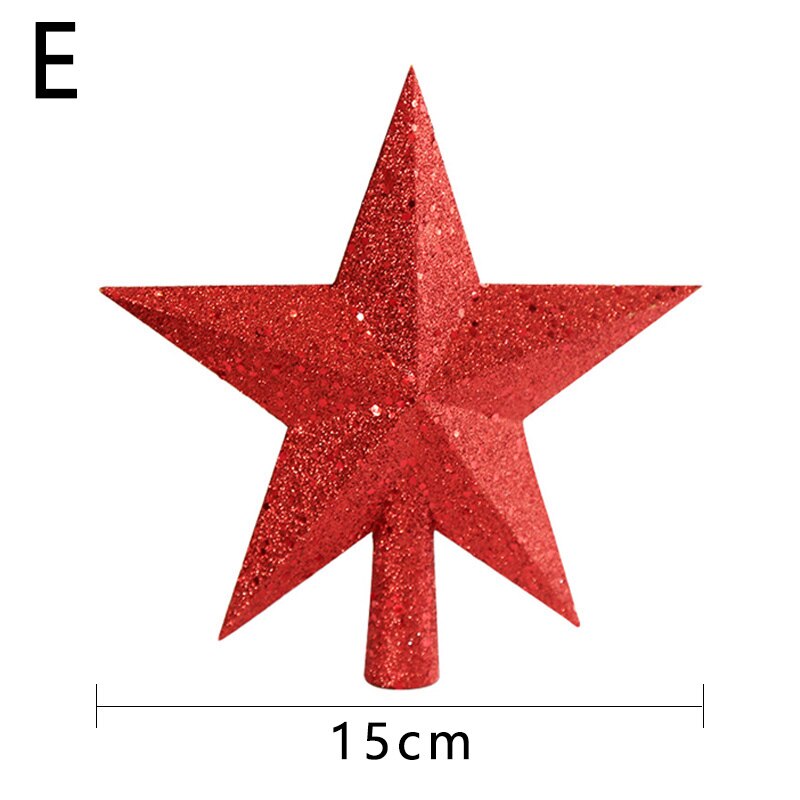 10/15/20cm juledekorationer juletræ top stjerne fem-peget stjerne vedhæng ornament til juletræ topper forsyninger: E