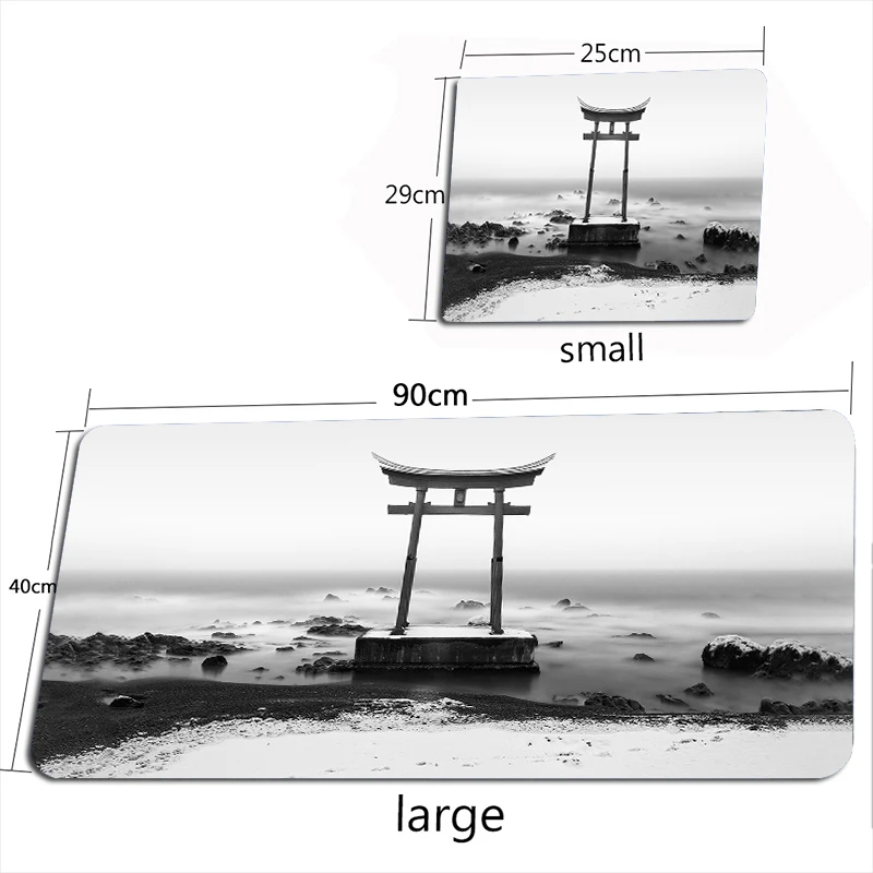 Tapis de souris de jeu de style japonais rose Sakura tapis de souris noir blanc XXL grand tapis de bureau Torii Art tapis de souris tapis pour ordinateur portable Gamer: 90x45 cm / Bleu marine