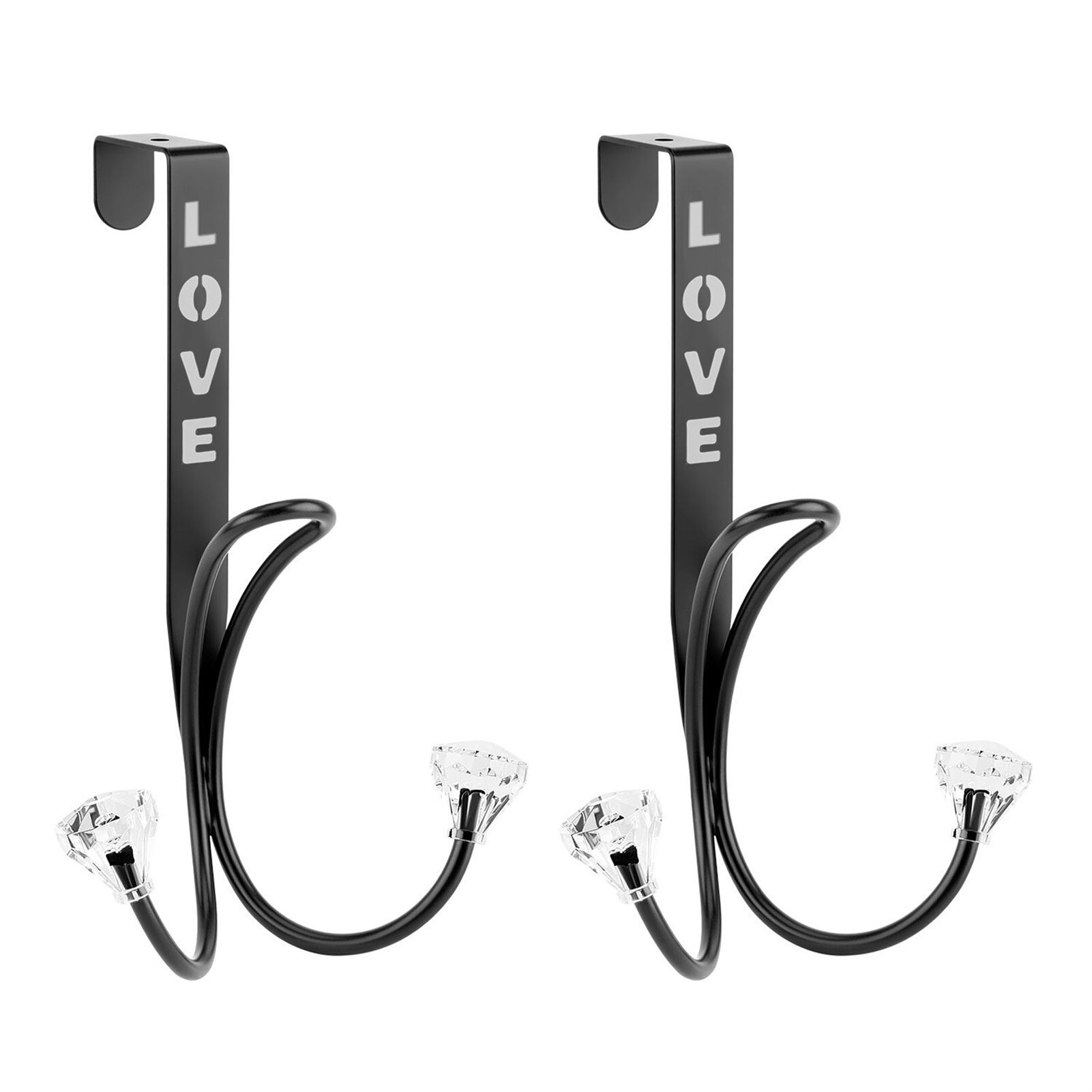 Over The Door Double Hanger Hooks Declutter Twin Hook For Christmas Wreath Bag Coats Hanging Storage Organizer Hanger Hook